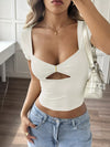 Cutout Slim-Fit Short Sleeve T-Shirt