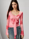 Tie-Front Tie-Dye Top