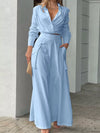 Long Sleeve Shirt and Wide Leg Pants Set