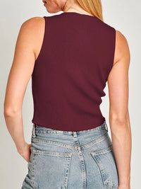 Bow Round Neck Cropped Tank