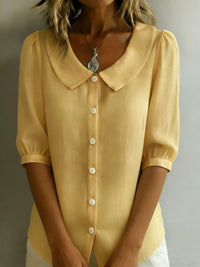 Peter Pan Collar Puff Sleeve Shirt