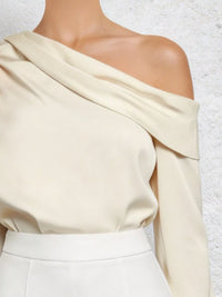 One-Shoulder Long Sleeve Blouse