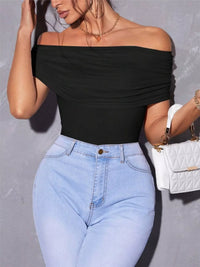 Off Shoulder Ruched T-Shirt