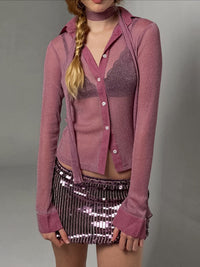 Button Up Shirt with Scarf