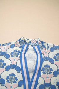 Floral Print Puff Sleeve Blouse