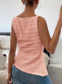 Textured Button-Front Tank