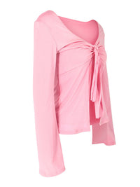 Tie-Front Long Sleeve T-Shirt