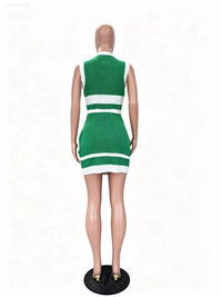 Contrast Trim Tank and Skirt Knit Set