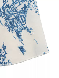 Floral Print Tie Front Ruffle Hem Cami