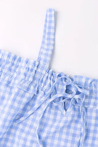 Tied Front Textured Square Neck Cami