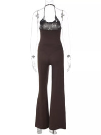 Halter Neck Crop Top and Pants Set