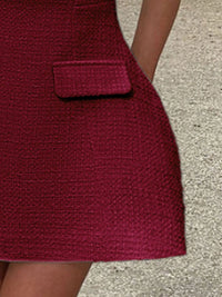 Cutout Back Round Neck Cap Sleeve Mini Dress