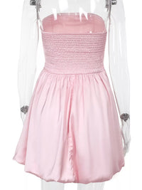 Strapless Ruched Mini Bubble Dress