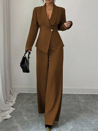One Button Blazer and Pants Set