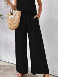 Round Neck Tank and Pants Set