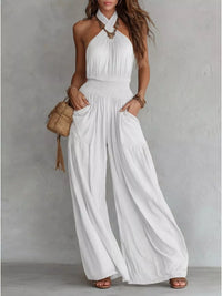 Halter Neck Wide-Leg Jumpsuit