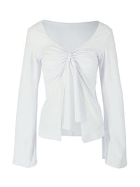 Tie-Front Long Sleeve T-Shirt
