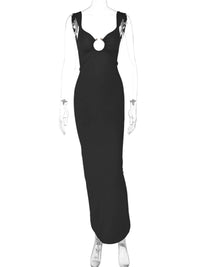 Backless Slit Back Cutout Maxi Dress