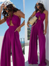 Wide Leg Cutout Halter Neck Jumpsuit