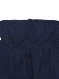 Textured Tube Top & Wide Leg Pants Set