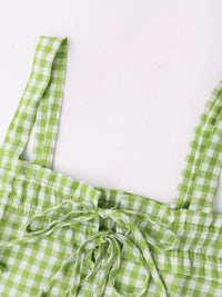 Smocked Gingham Tie-Front Cami