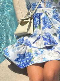 Floral Print Ruffle Layered Mini Dress