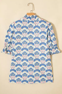 Floral Print Puff Sleeve Blouse