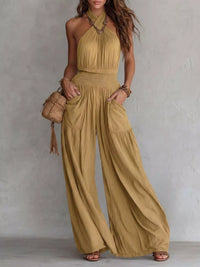 Halter Neck Wide-Leg Jumpsuit