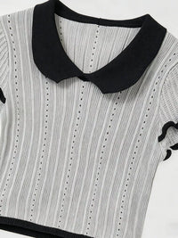 Peter Pan Collar Short Sleeve T-Shirt