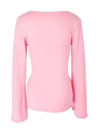 Tie-Front Long Sleeve T-Shirt