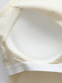Grecian Neck Cropped Tank with Chest Pads