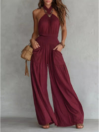 Halter Neck Wide-Leg Jumpsuit