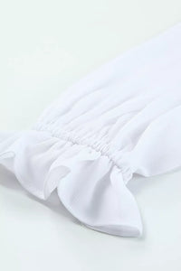 Elegant Tie-Front Ruffle Mini Dress with Smocked Wiast