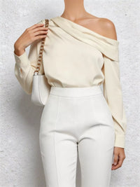 One-Shoulder Long Sleeve Blouse