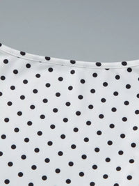 Polka Dot Ruched V-Neck Top