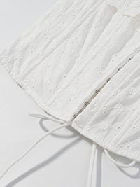 Lace Up Back Eyelet Ruffle Trim Tank