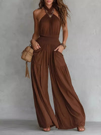 Halter Neck Wide-Leg Jumpsuit