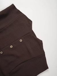 Button-Down Vest & Wide Leg Pants Set