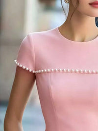 Pearl Embellished Peplum T-Shirt