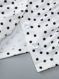 Polka Dot Ruched V-Neck Top