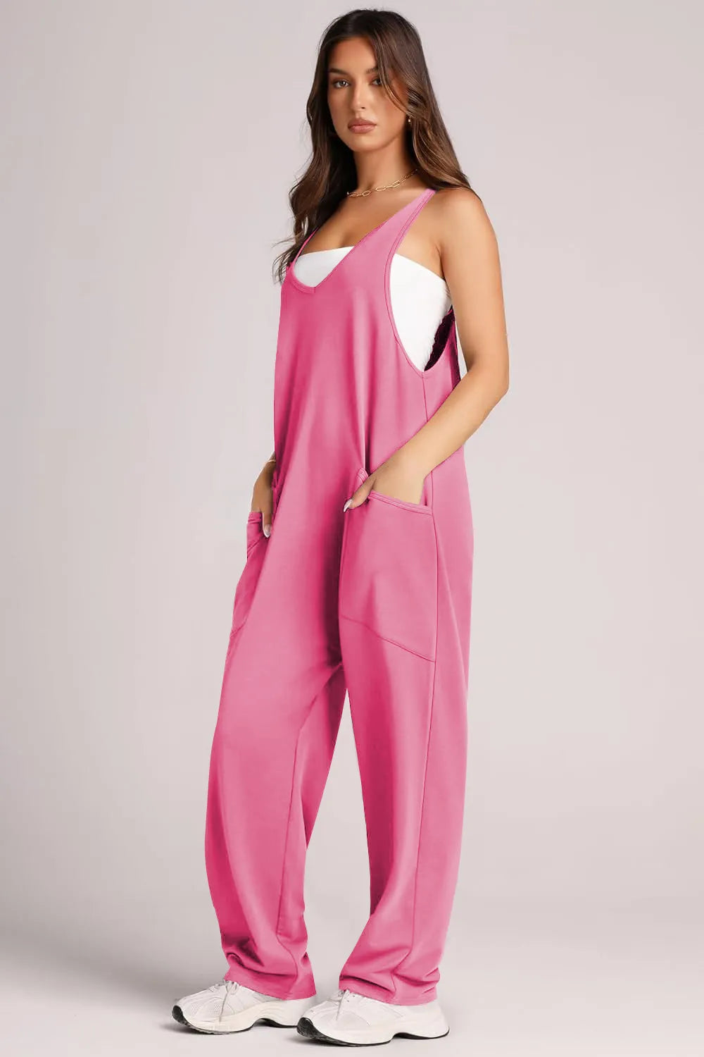 Lovelet V-Neck Wide Strap Overalls