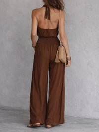 Halter Neck Wide-Leg Jumpsuit