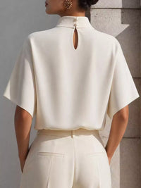 Mock Neck Short Sleeve T-Shirt