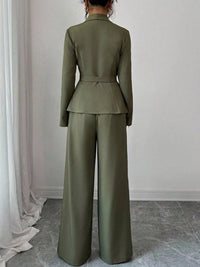 One Button Blazer and Pants Set