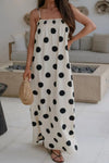 Polka Dot Spaghetti Straps Maxi Dress